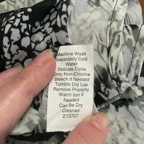 CAbi Sheer Button Down Long-sleeve Snakeskin Python Blouse S - Picture 5 of 6